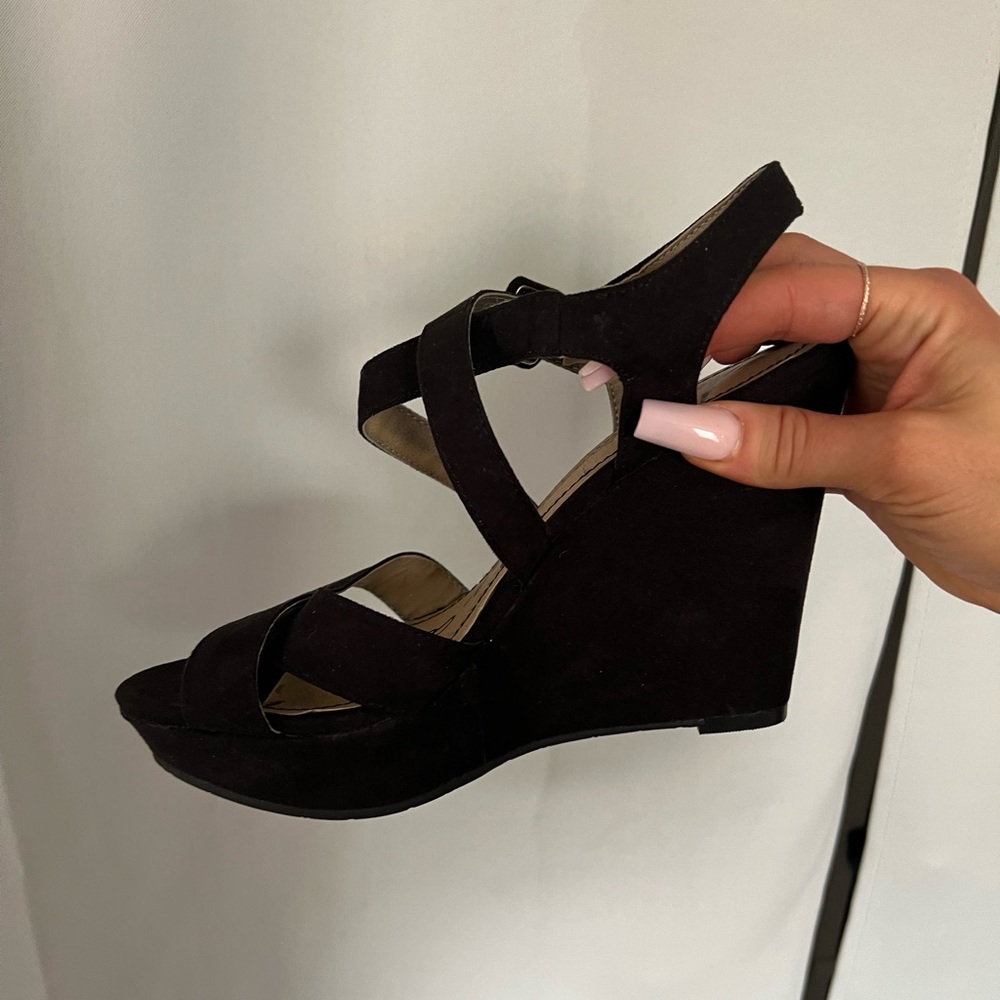 Black Wedge Heels